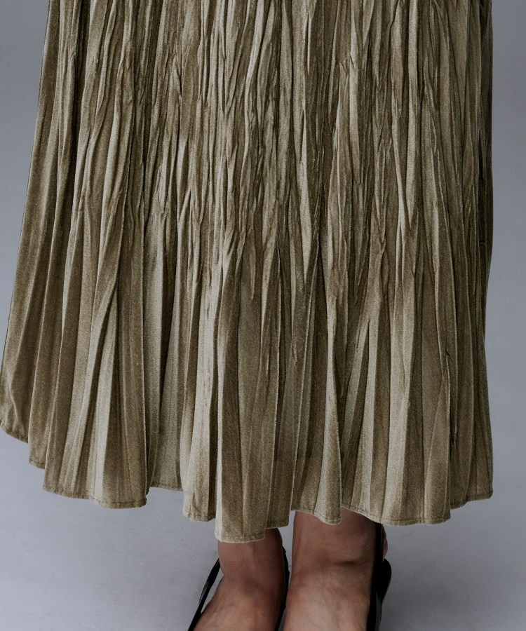 【ウエストゴム/着映え】ランダムプリーツベロアスカート22