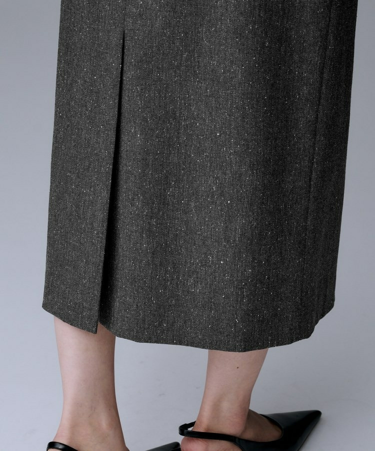 【ミディ丈/シーズンレス/ウエスト後ろゴム】シルクネップツイード ナロースカート24