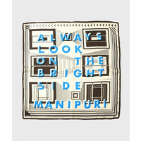 【manipuri】65×65正方形 ポスター柄シルクスカーフ