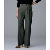 【ワイド/後ろゴム/シーズンレス】シルクネップツイードパンツ