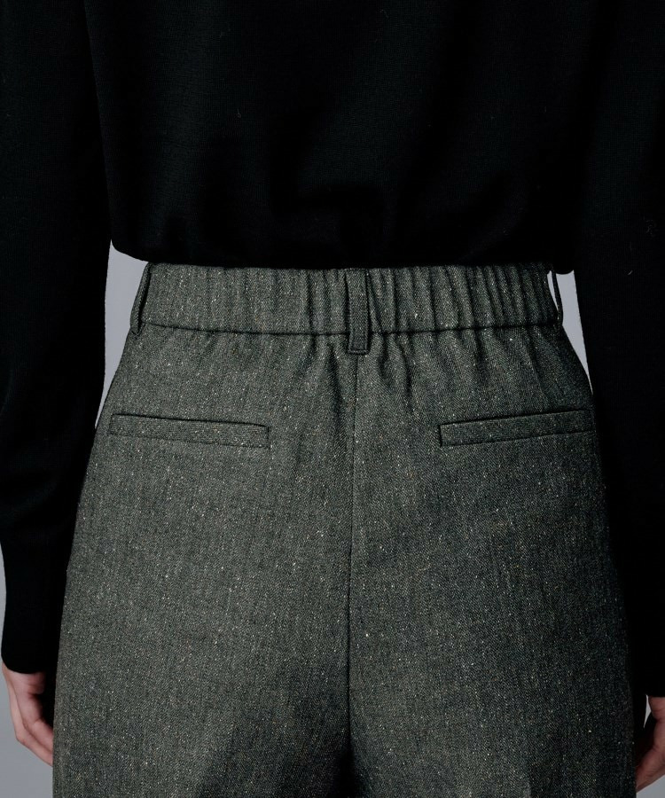 【ワイド/後ろゴム/シーズンレス】シルクネップツイードパンツ26