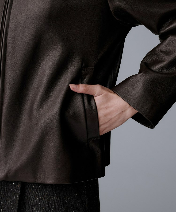 【着丈短め/柔らかな質感】ラムレザージャケット20