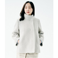 【エレガント／ミディアウター】ミックスヘリンボンコート