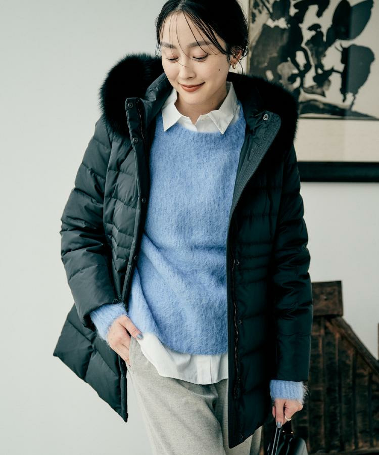 【はっ水機能/フード取り外し可】ミディダウンコート11