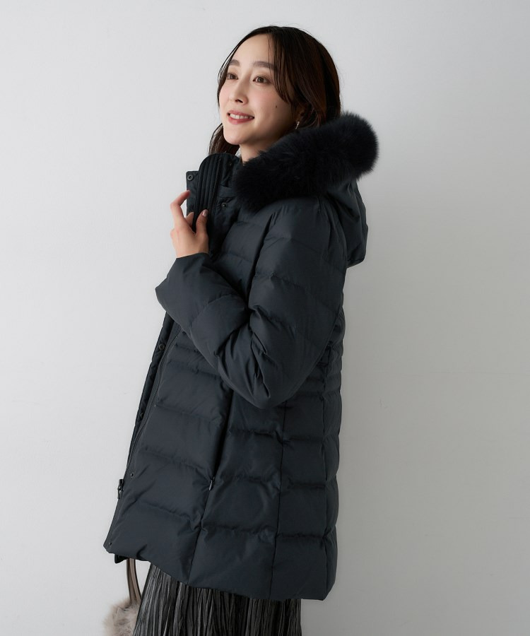 【はっ水機能/フード取り外し可】ミディダウンコート18