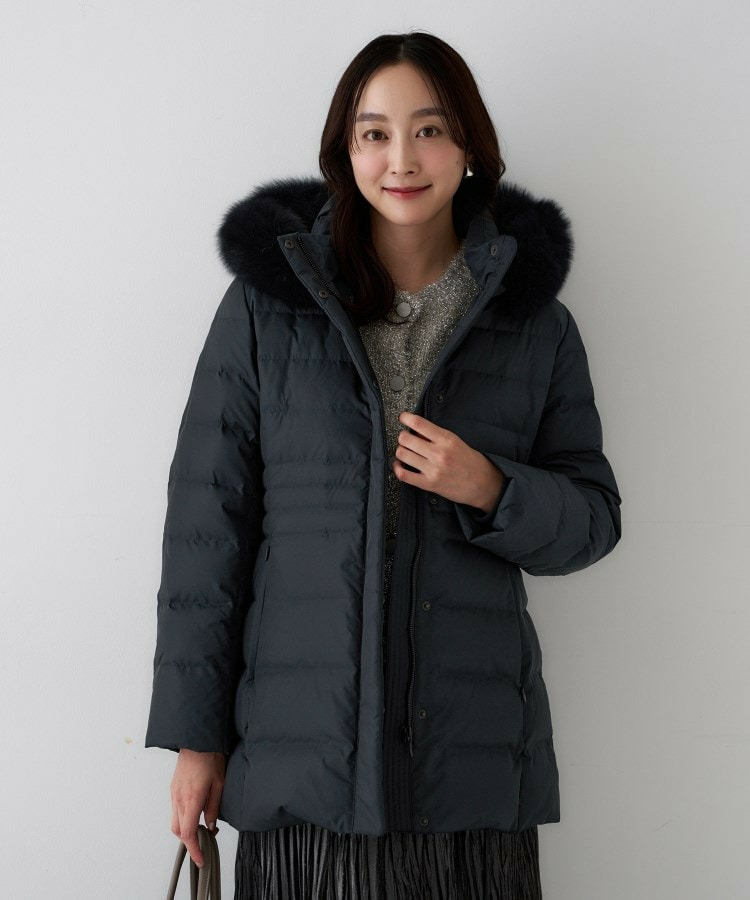 【はっ水機能/フード取り外し可】ミディダウンコート19