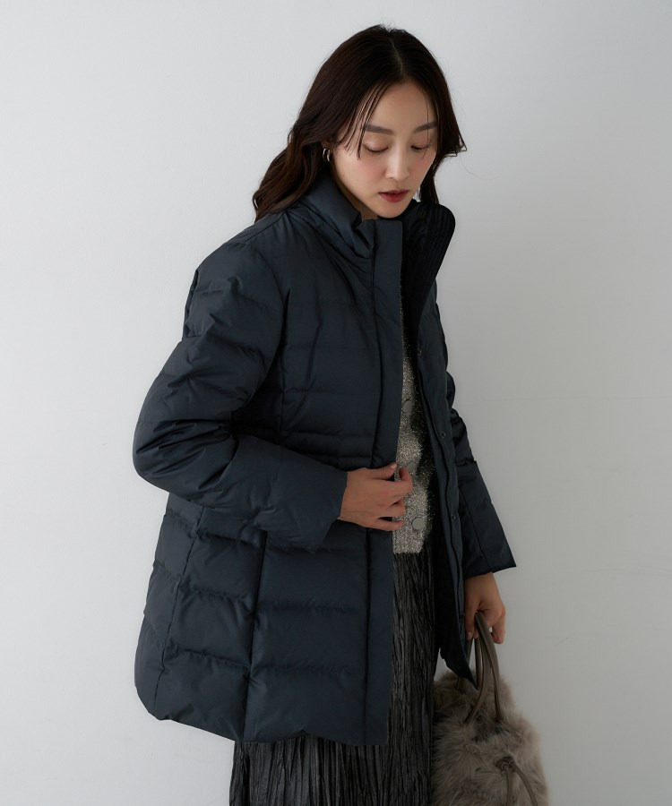 【はっ水機能/フード取り外し可】ミディダウンコート21