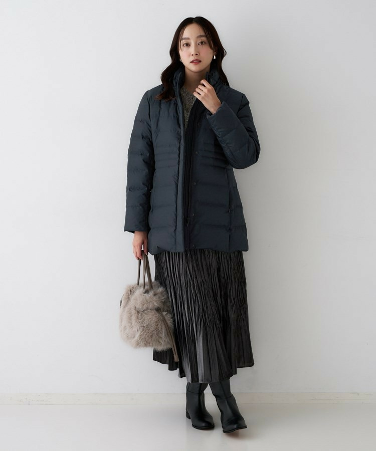 【はっ水機能/フード取り外し可】ミディダウンコート22