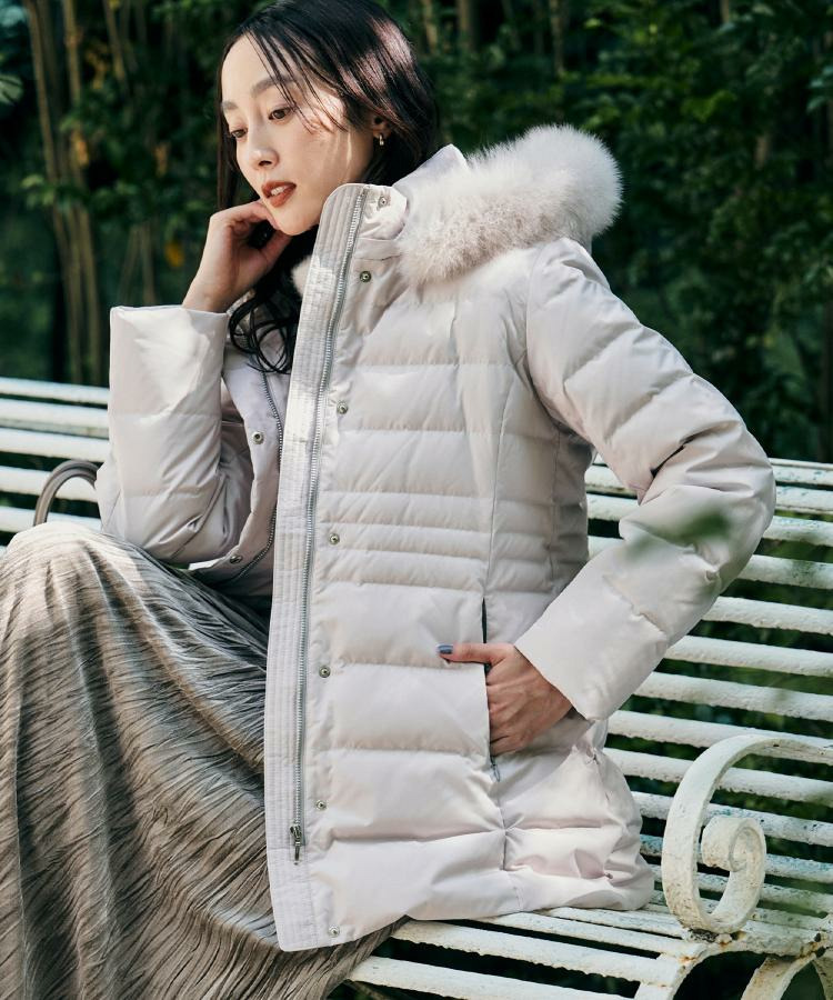 【はっ水機能/フード取り外し可】ミディダウンコート25