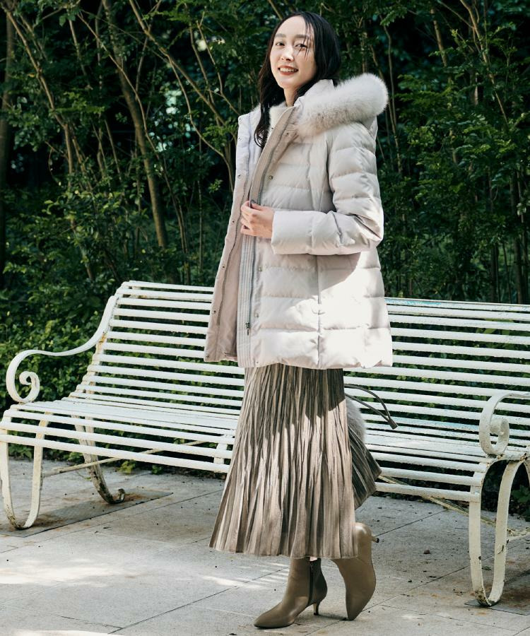 【はっ水機能/フード取り外し可】ミディダウンコート26