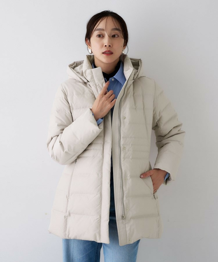 【はっ水機能/フード取り外し可】ミディダウンコート28