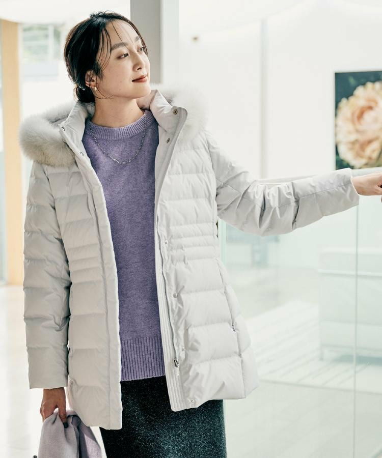 【はっ水機能/フード取り外し可】ミディダウンコート3