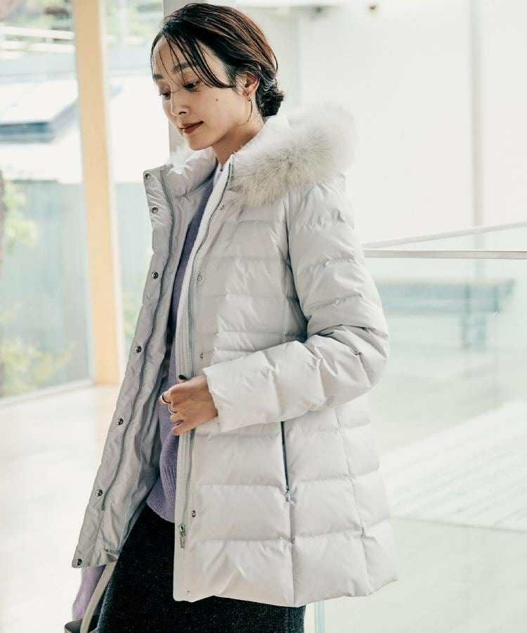 【はっ水機能/フード取り外し可】ミディダウンコート4