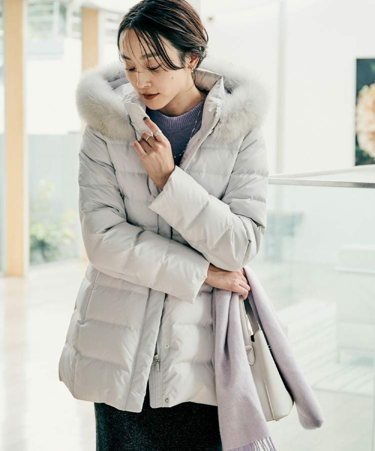 【はっ水機能/フード取り外し可】ミディダウンコート1