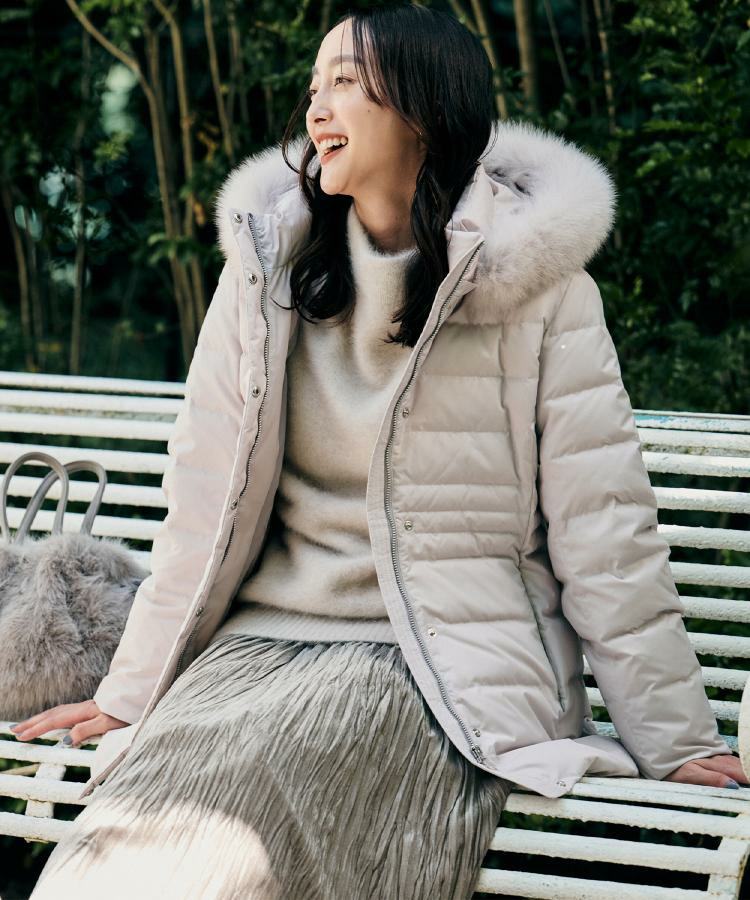 【はっ水機能/フード取り外し可】ミディダウンコート1