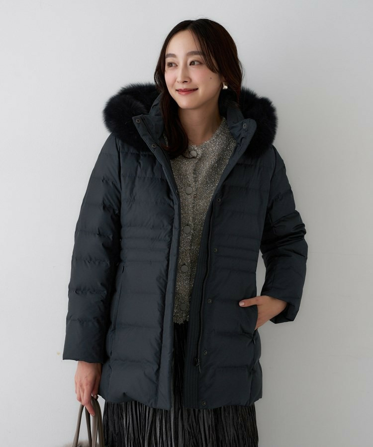 【はっ水機能/フード取り外し可】ミディダウンコート1