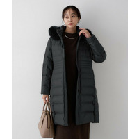 【はっ水機能/フード取り外し可/防寒】ロングダウンコート