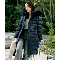 【はっ水機能/フード取り外し可/防寒】ロングダウンコート