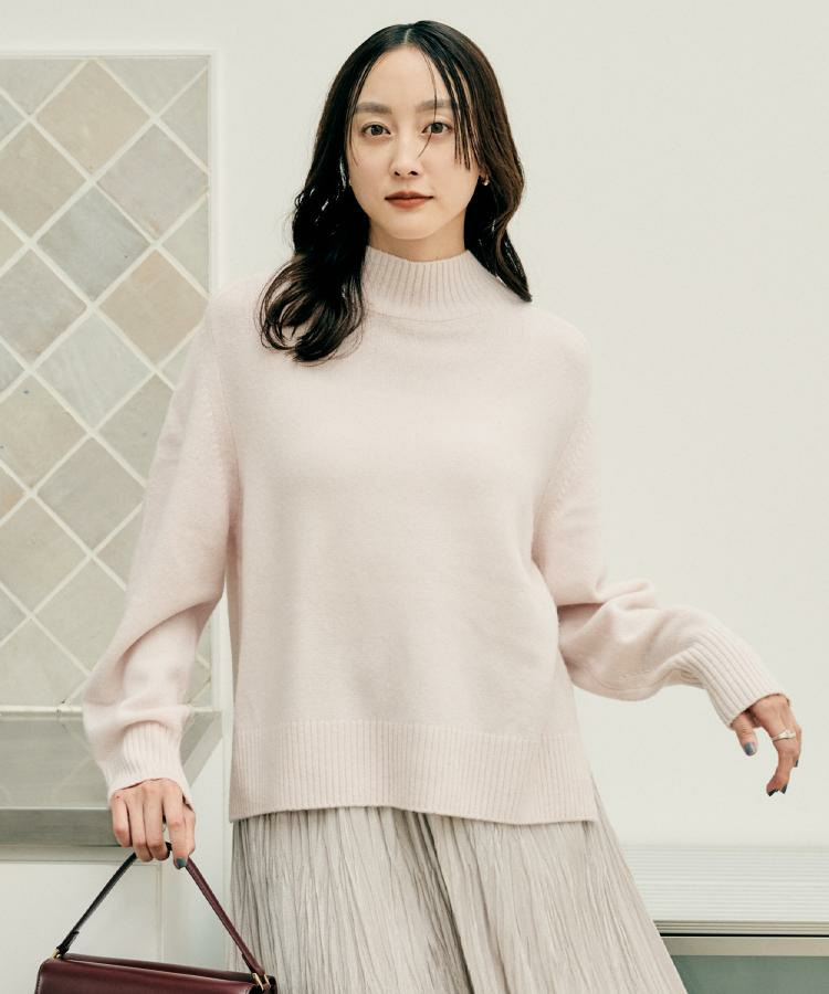 【8色展開/リラクシー】ウールカシミヤ ハイネックニット1