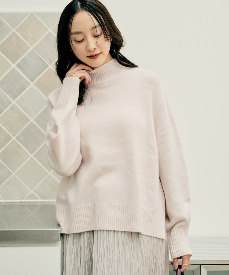 【8色展開/リラクシー】ウールカシミヤ ハイネックニット15