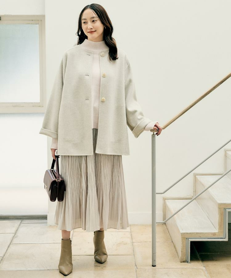 【8色展開/リラクシー】ウールカシミヤ ハイネックニット16