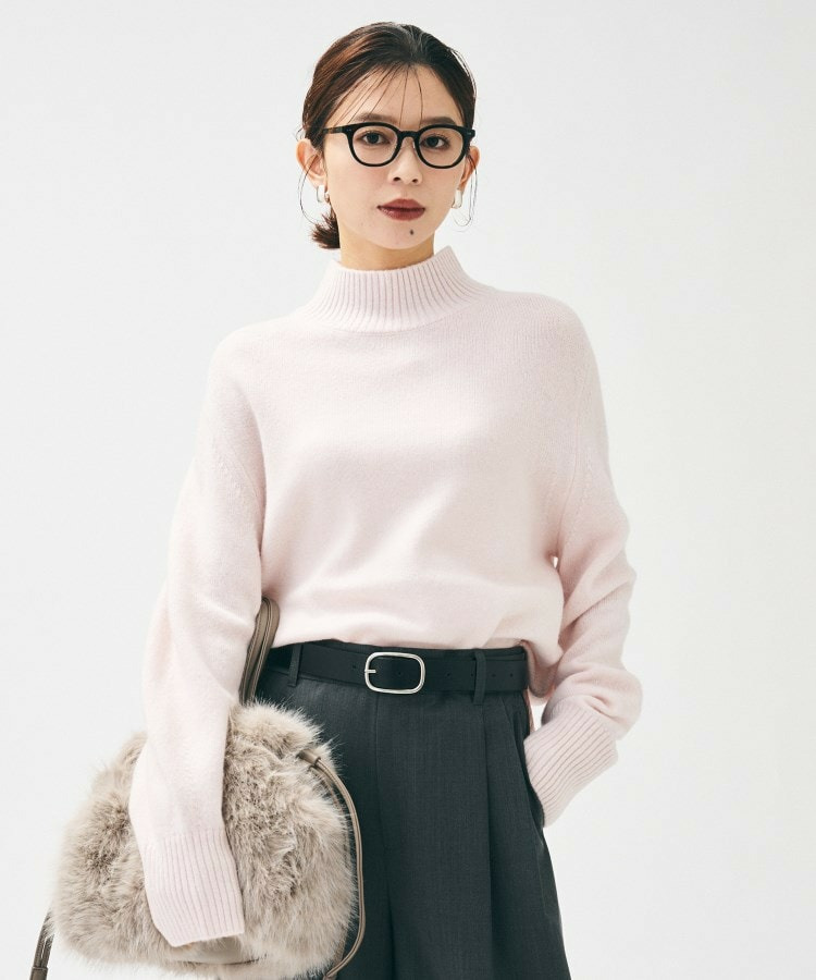 【8色展開/リラクシー】ウールカシミヤ ハイネックニット17