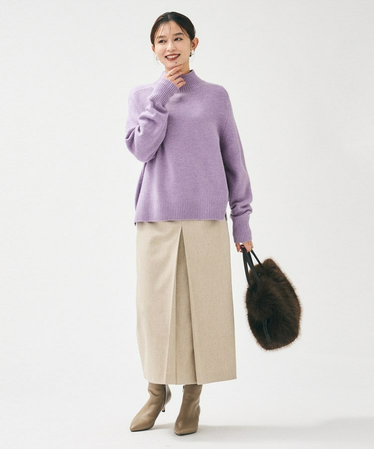 【8色展開/リラクシー】ウールカシミヤ ハイネックニット23