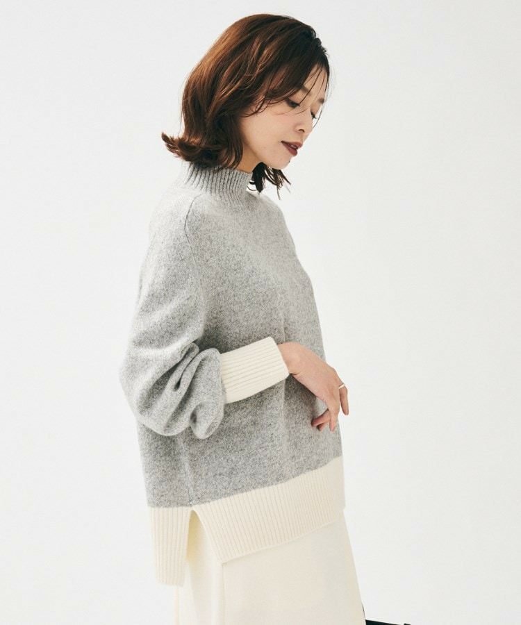 【8色展開/リラクシー】ウールカシミヤ ハイネックニット30