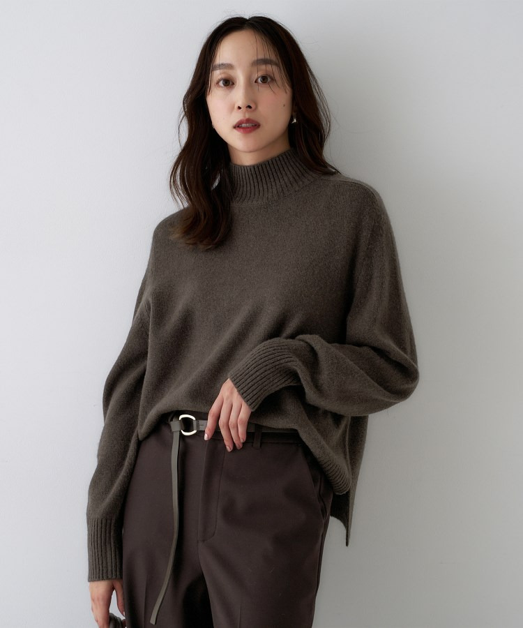 【8色展開/リラクシー】ウールカシミヤ ハイネックニット1