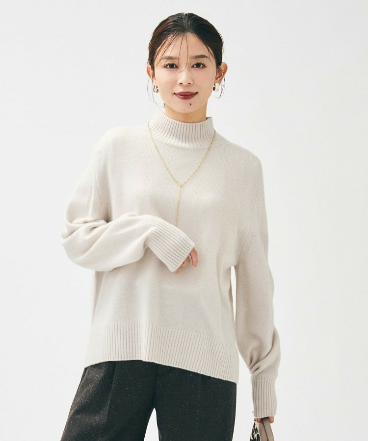 【8色展開/リラクシー】ウールカシミヤ ハイネックニット1