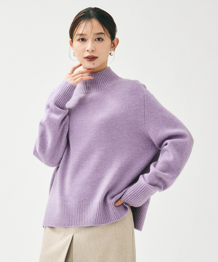 【8色展開/リラクシー】ウールカシミヤ ハイネックニット1
