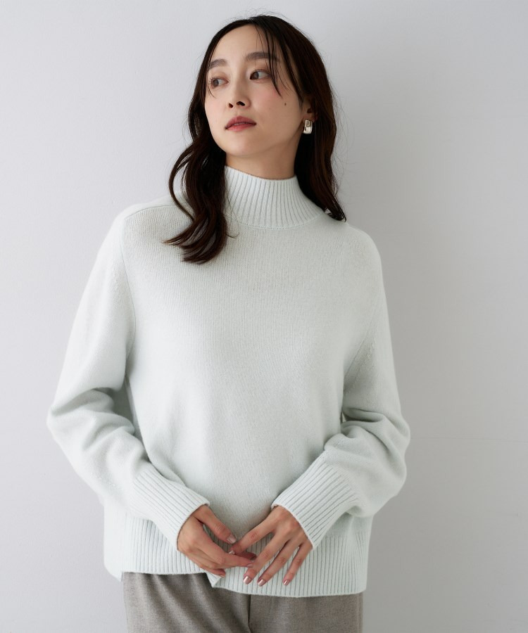 【8色展開/リラクシー】ウールカシミヤ ハイネックニット1