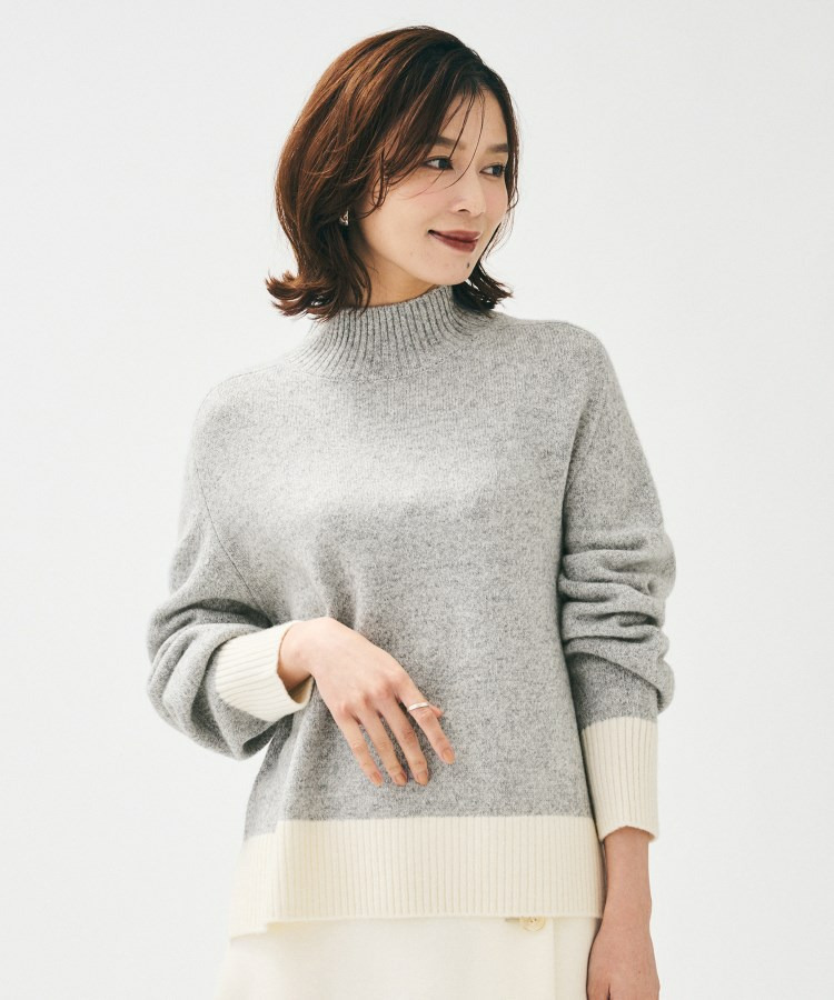 【8色展開/リラクシー】ウールカシミヤ ハイネックニット1