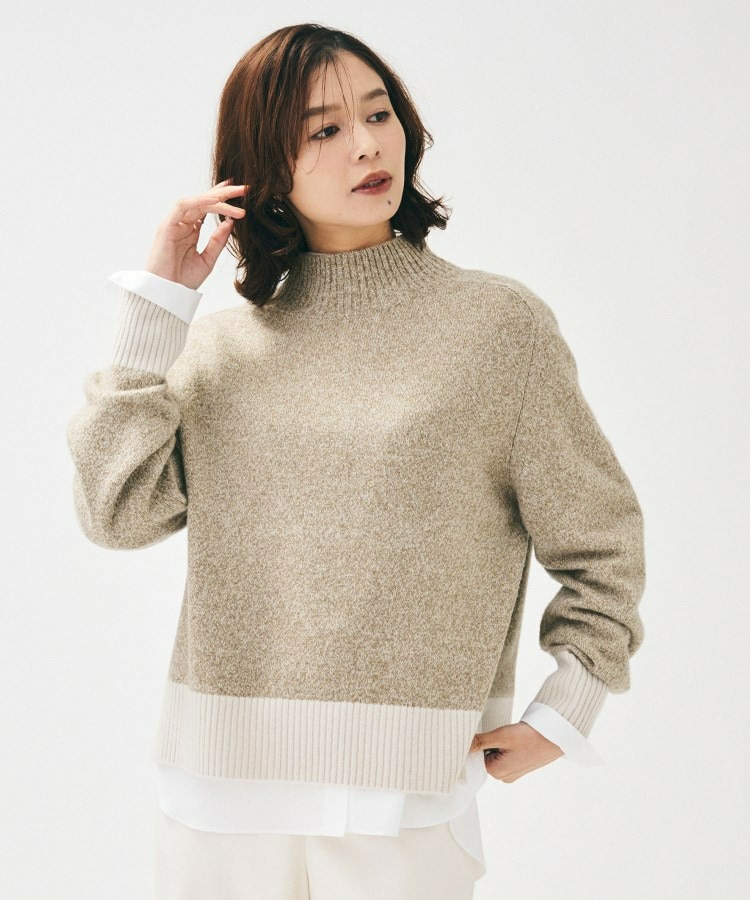 【8色展開/リラクシー】ウールカシミヤ ハイネックニット1