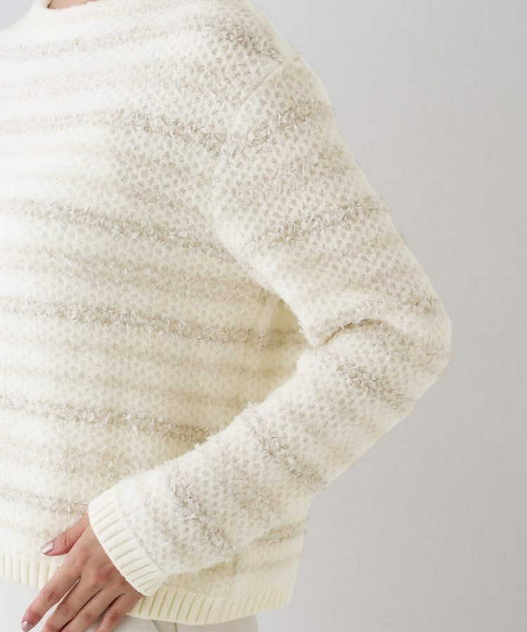 【ツイード調/コンパクト丈】ブークレーボートネックニット17