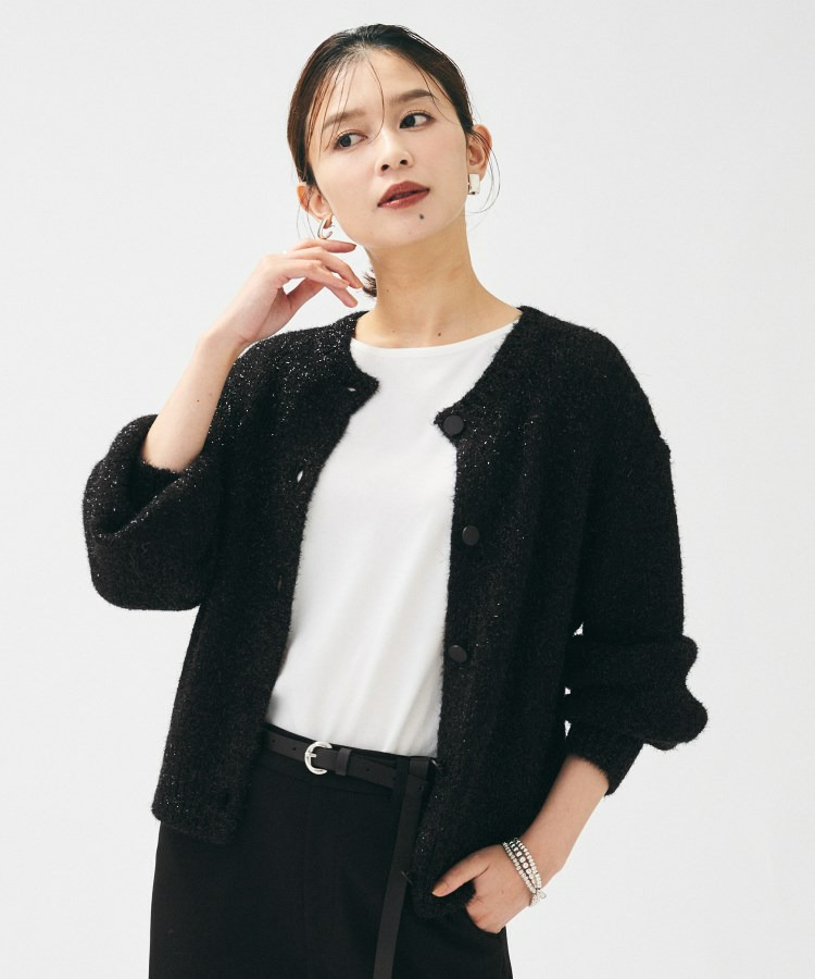 【ラメ風/着映え】ファンシーヤーン カーディガン1
