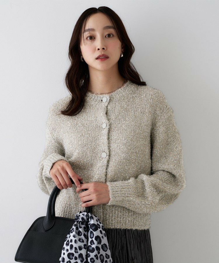 【ラメ風/着映え】ファンシーヤーン カーディガン1