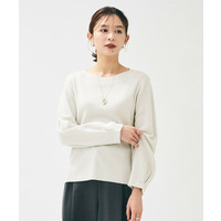 【きれいめ/程よくすっきり】ラメ入りワイドボートネックニット