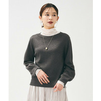 【きれいめ/洗える】ラメ入りワイドボートネックニット