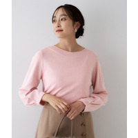 【きれいめ/程よくすっきり】ラメ入りワイドボートネックニット