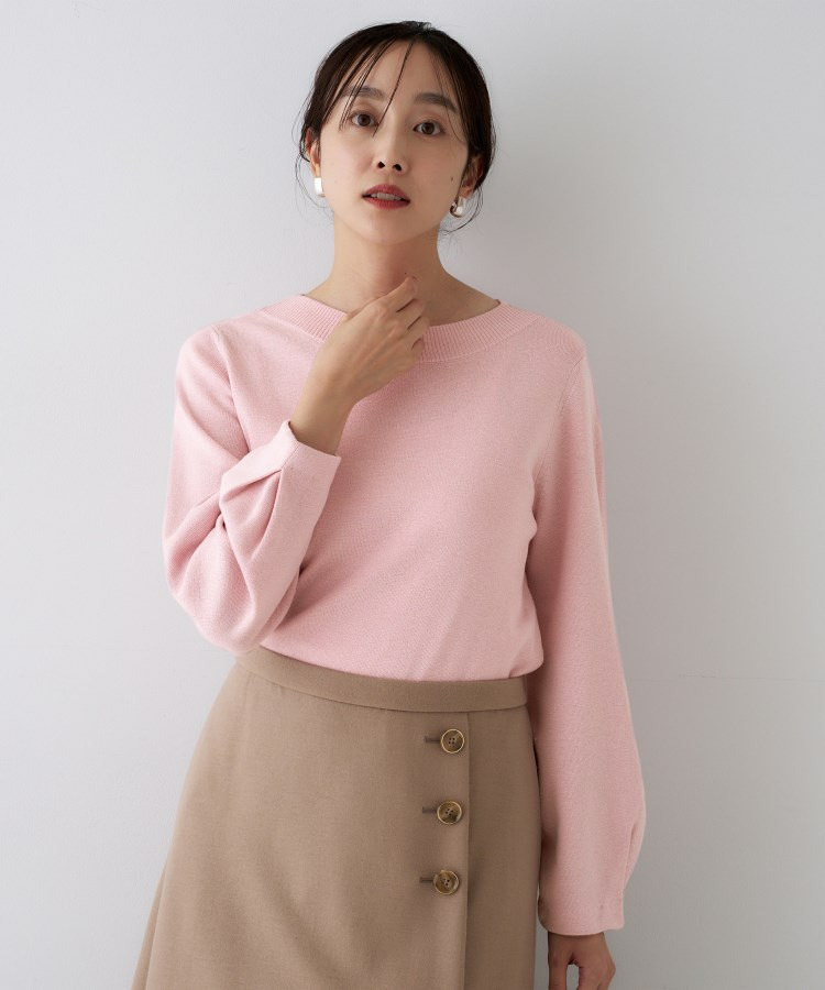 【きれいめ/程よくすっきり】ラメ入りワイドボートネックニット11