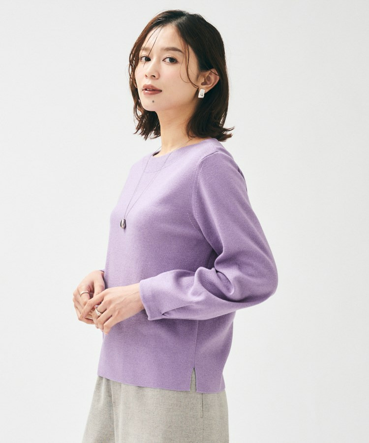 【きれいめ/程よくすっきり】ラメ入りワイドボートネックニット16