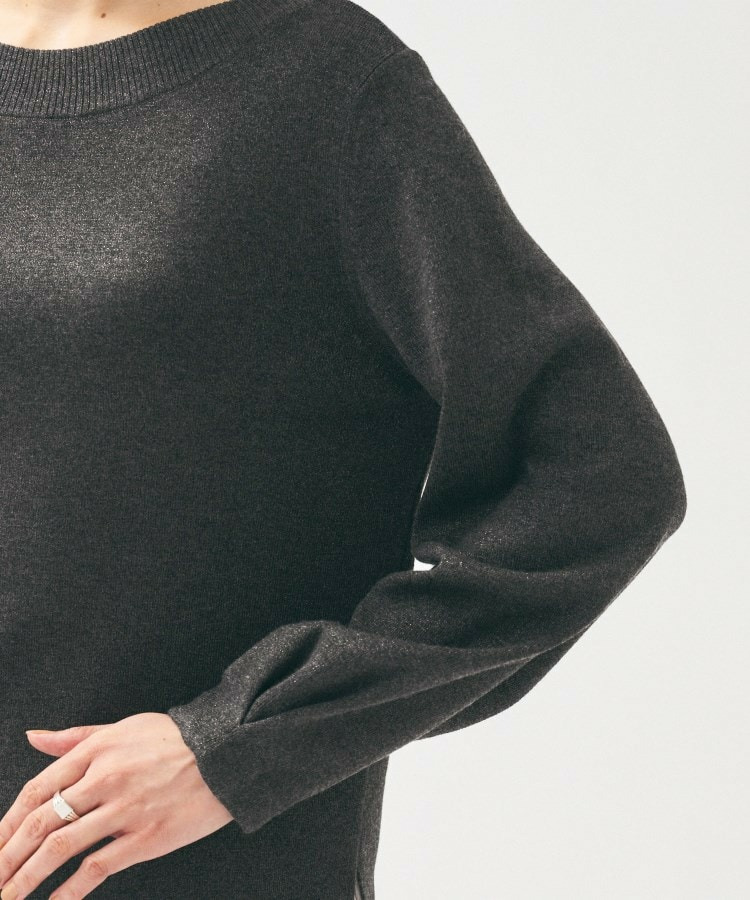 【きれいめ/程よくすっきり】ラメ入りワイドボートネックニット23