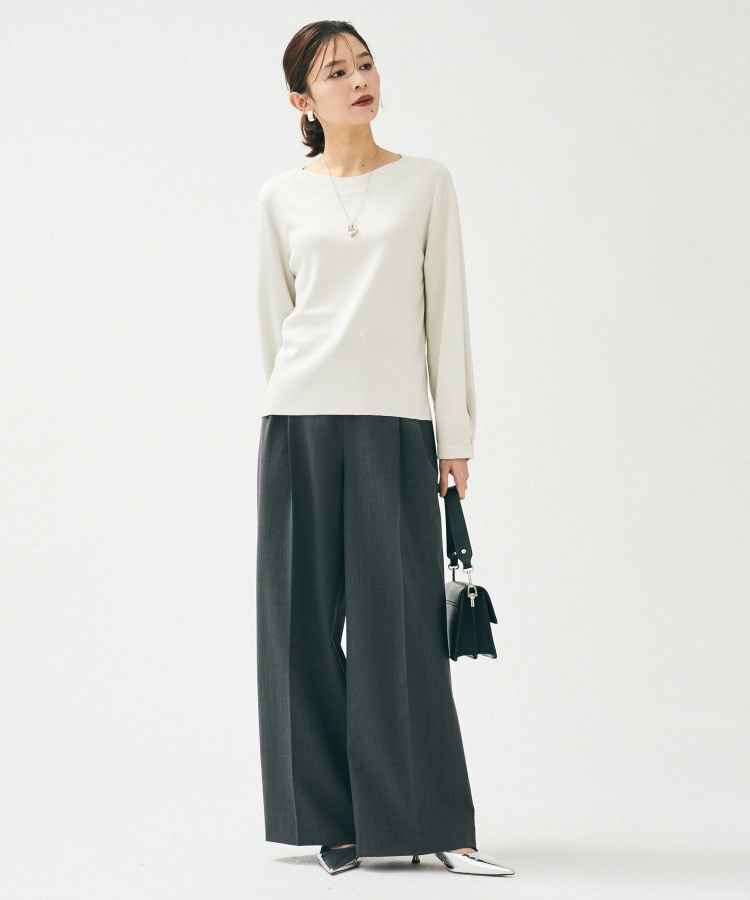 【きれいめ/程よくすっきり】ラメ入りワイドボートネックニット5