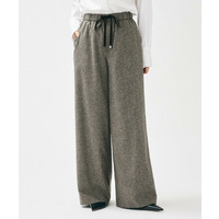 【きれいめリラクシー/ウエストゴム】ウールサキソニー ワイドパンツ