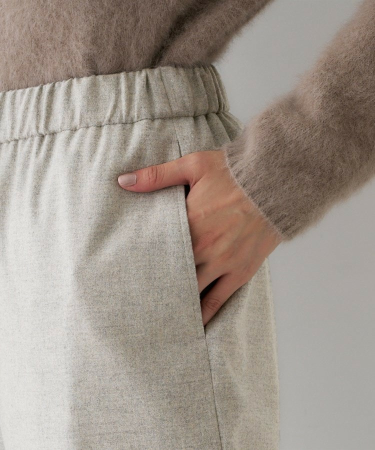 【きれいめリラクシー/ウエストゴム】ウールサキソニー ワイドパンツ30