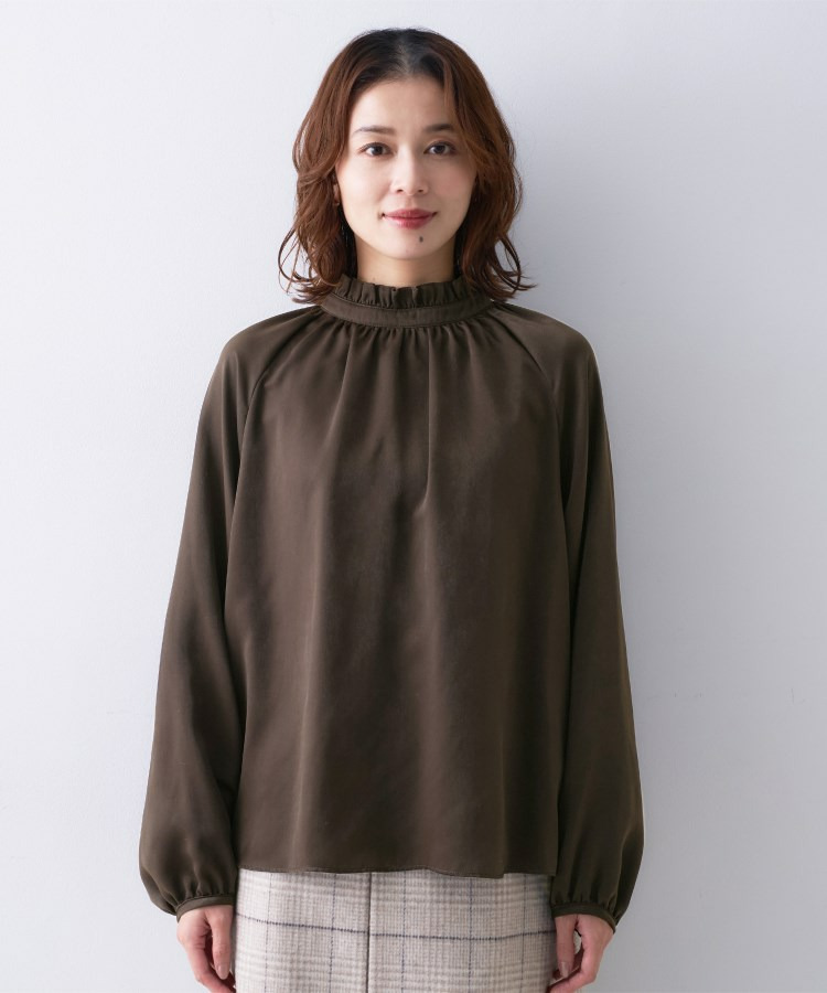 スタンドフリルネック ブラウス19