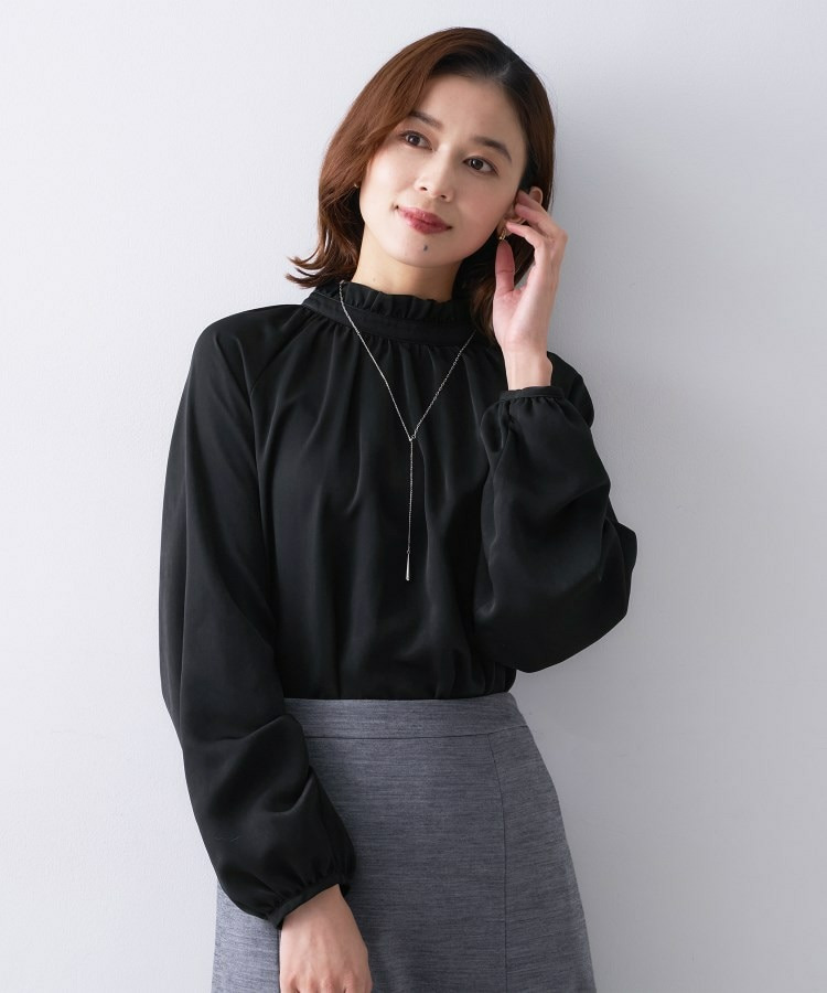 スタンドフリルネック ブラウス3