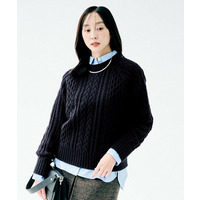 スポンディッシュ ケーブル柄プルオーバー