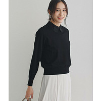 【洗える/カジュアルフォーマル】2WAYレース襟ニットプルオーバー